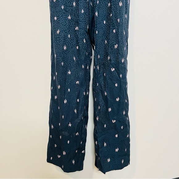 Tailored Rebecca Taylor Navy Blue Silk-Blend Tie-Waist Jumpsuit. Size 2. - Picture 7 of 16